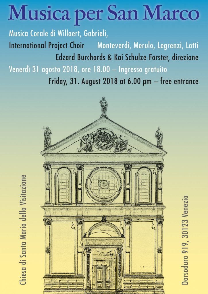 Concert à notre église Santa Maria della Visitazione le vendredi 31 août à 18h00